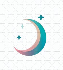 Moderne Mondsichel und Sterne